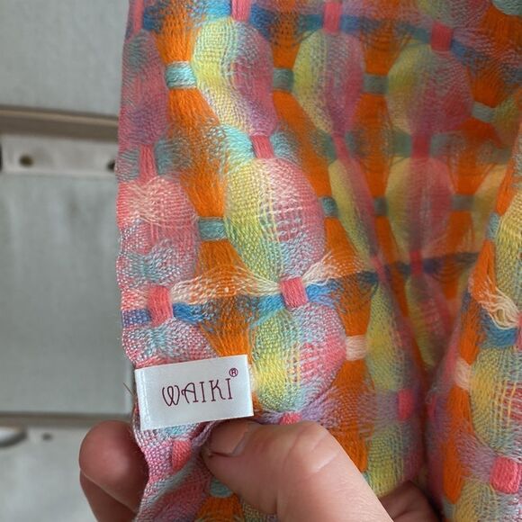 Waiki 100% wool colorful scarf - Picture 2 of 3